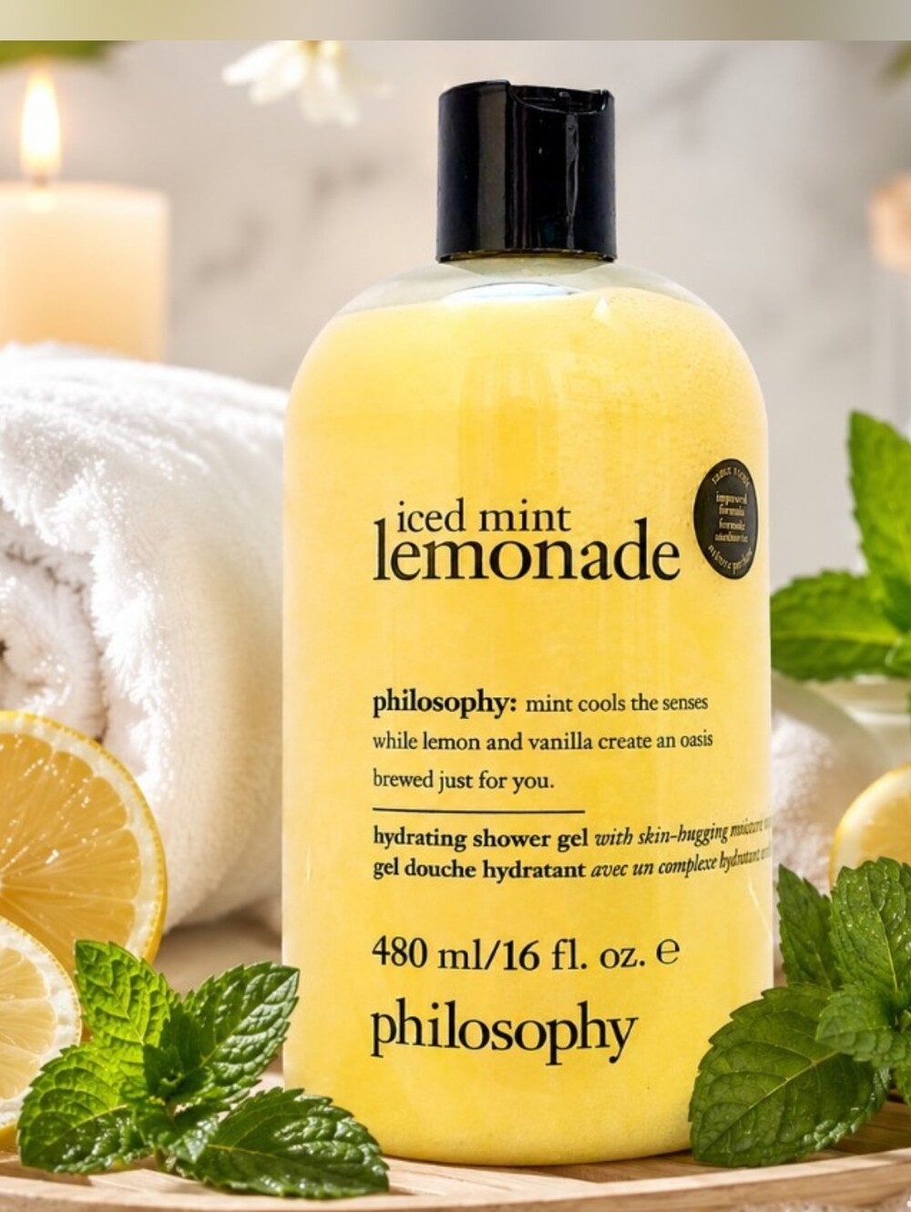 Philosophy Iced Mint Lemonade Hydrating Shower Gel 16 oz New Vanilla Lemon Mint - Picture 1 of 4